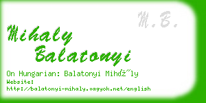 mihaly balatonyi business card